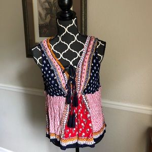 Patrons of peace cute boho tassel print tank top